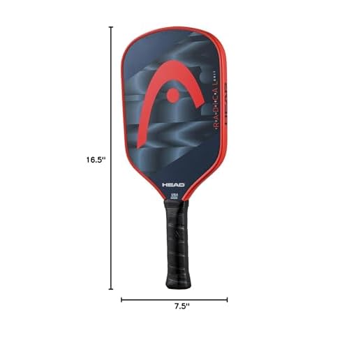 HEAD Radical Tour EX Grit Pickleball Paddle Black/Red 4 1/8 inches