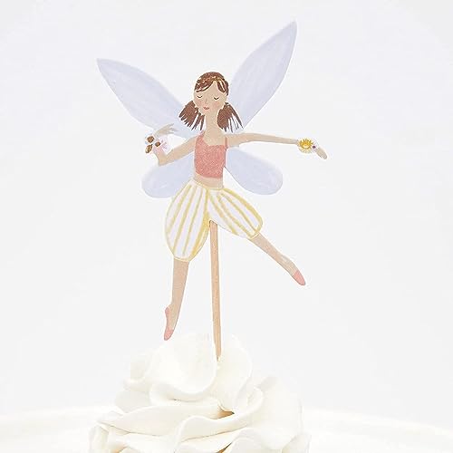 SAMOKA Fairy Cupcake Toppers,24 PCS Fairy Cake Topper,Fairy Party Decorations,Fairy Birthday Party Decorations