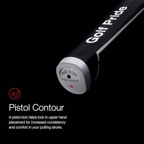 Golf Pride Pro Only Golf Grip - Putter Grip for Hand Placement - All-Rubber Construction for Firm Feel - Traditional Streamlined Shape