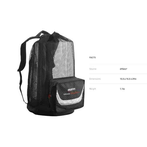 Mares Cruise Mesh Elite Backpack - Foldable Lightweight Mesh Diving Gear Sports Bag w/Drainage Hole, 114 Liter Capacity