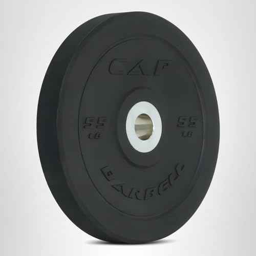 CAP Barbell PRO Olympic Bumper Plate, Black, 55 lb Single