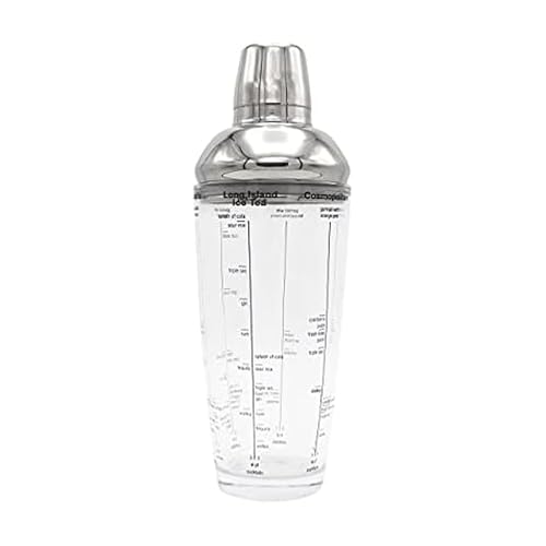 Houdini 24oz Glass Cocktail Shaker, Includes Six Recipes