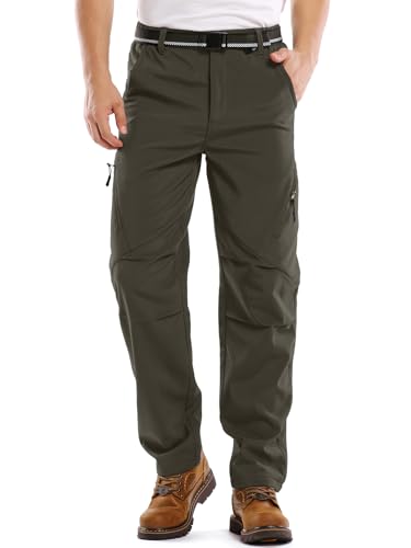 Jessie Kidden Mens Waterproof Hiking Pants, Outdoor Snow Ski Fishing Fleece Lined Insulated Soft Shell Winter Pants