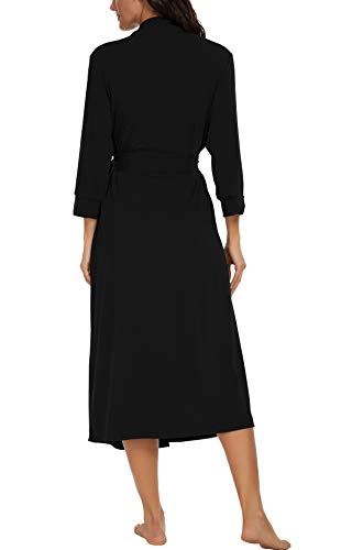 VINTATRE Women Kimono Robes Long Knit Bathrobe Lightweight Soft Knit Sleepwear V-neck Casual Ladies Loungewear