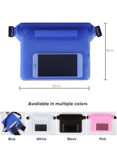 Waterproof Waist Pouch, Screen Touch Sensitive Waterproof Dry Bag with Adjustable Waist Strap, Keep Your Phone Dry for Swi...