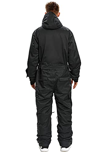 SNBOCON Mens One Piece Ski Suit Snowsuits Colorful Snowboard Jumpsuits Waterproof Hooded Warm Jackets Outdoor Winter