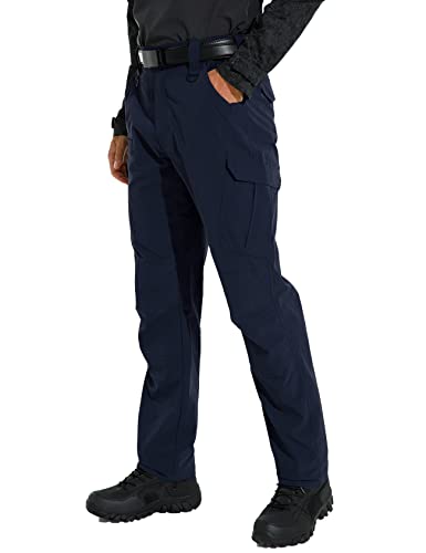 KFUBUO Men's Lightweight Ripstop Tactical Cargo Pants, Water Resistant Hiking Work Pants Relaxed Fit Black