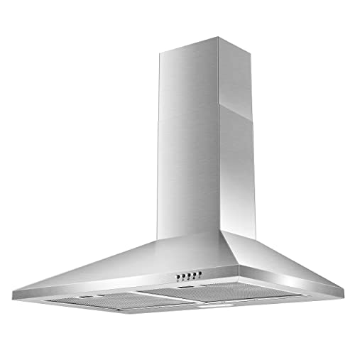 SNDOAS Range Hood 30 inch,Wall Mount Range Hood in Stainless Steel With Ducted/Ductless Convertible,Stove Vent Hood with A...