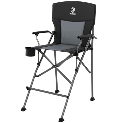 EVER ADVANCED Tall Directors Chair with Cup Holder 31", Bar Height Folding Chair for Camping, Sports with Carry Bag, Mesh ...