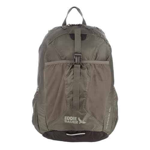 Eddie Bauer Stowaway Packable Backpack 30L with Water Resistant Finish and 2 Mesh Side Pockets for Water Bottles - Spruce