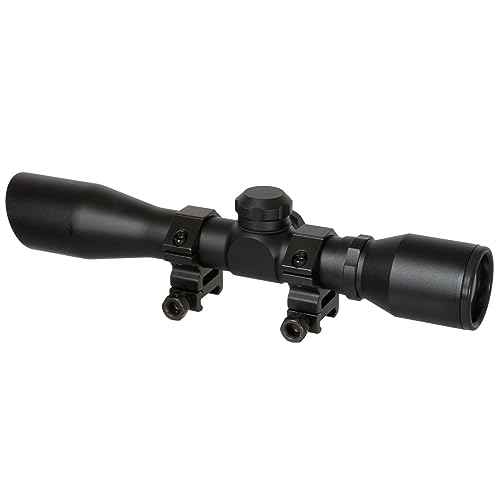 TRUGLO 4x32MM Compact Tactical Hunting Shooting Durable Waterproof Fogproof Scratch-Resistant Aluminum Tube Diamond Reticle Riflescope with Weaver-Style Rings & Lens Covers Included