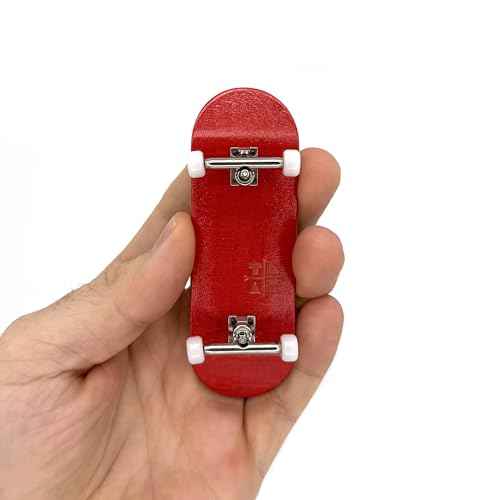 Teak Tuning 32mm Pro Fingerboard Complete - Fully Assembled with Pro Level Components - Pro Shaped Wooden Deck (32x97mm), UltraSpin Bearing Wheels, Prodigy Gen2 Trucks - The Crimson Classic