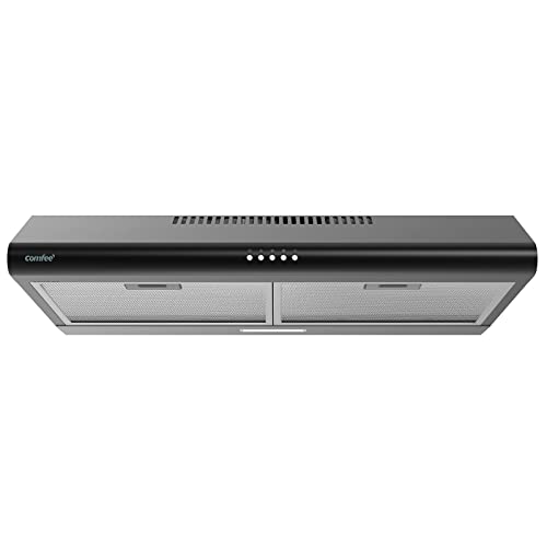 Comfee' Range Hood 30 inch, Under Cabinet Ducted/Ductless Convertible Slim Vent Hood, Durable Stainless Steel Kitchen Stov...