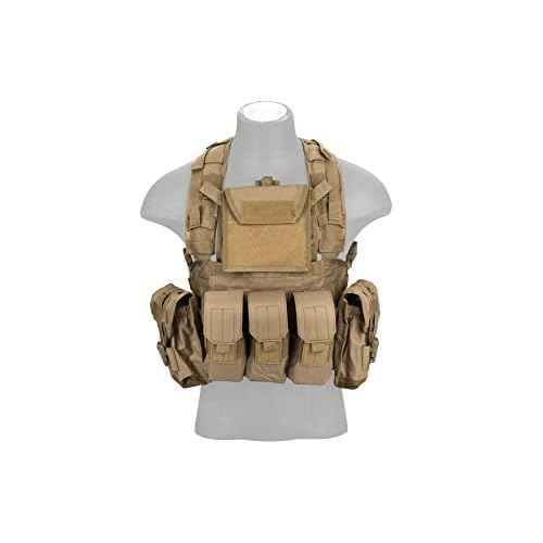Lancer Tactical Airsoft Paintball Vest M4 M16 MOLLE Modular Chest Rig w/Quick Release Buckles (Small to Extra Large)