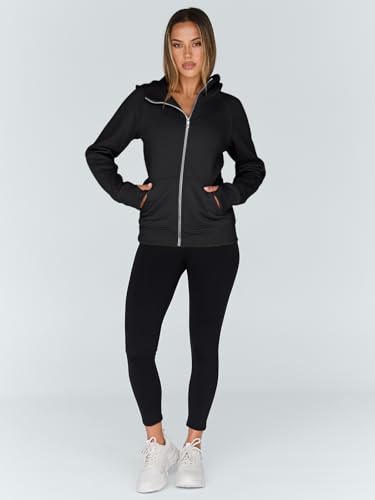 Trendy Queen Women's Full Zip Up Hoodie - Fitted Long Sleeve Sweatshirts for Fall and Winter