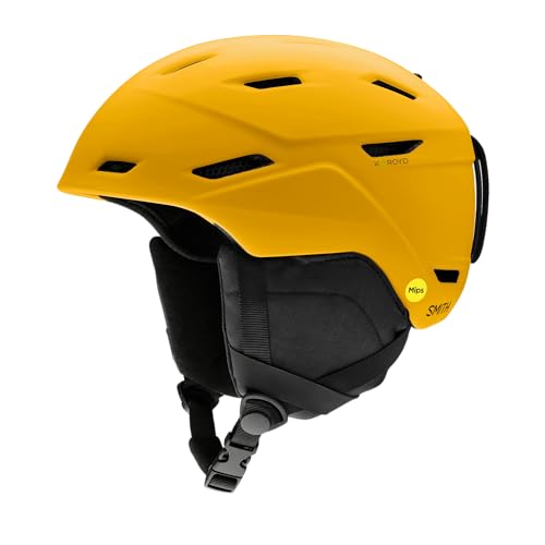 Smith Mission Helmet for Men ? Adult Snowsports Helmet with MIPS Technology + Zonal Koroyd Coverage ? Lightweight Protection for Skiing & Snowboarding? Matte Gold Bar, Small