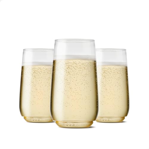TOSSWARE POP 6oz Flute Jr SET OF 12, Premium Quality, Recyclable, Unbreakable & Crystal Clear Plastic Champagne Glasses, 1...