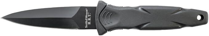 Smith & Wesson SWHRT3BF 7.5in High Carbon S.S. Full Tang Fixed Blade Knife with 3.5in False Edge Blade and TPR Handle for ...