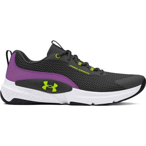 Under Armour Women's Dynamic Select, (102) Castlerock/Provence Purple/High-Vis Yellow, 10, US