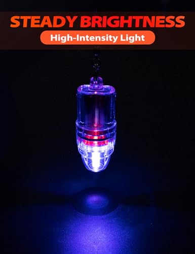 BLUEWING 3pcs Fishing Deep Drop Light with Stainless Steel Long Line Clip 2000 ft Underwater Fish Attracting Lamp for Swor...