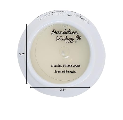 Pavilion - 8 Oz Candle Holder - White Ceramic Candle Jar with 100% Soy Wax Candle Serenity Scent "Make a wish Happy 30th" Ideal Gift for Loved Ones - Printed Text, Love Theme & Oval Shape
