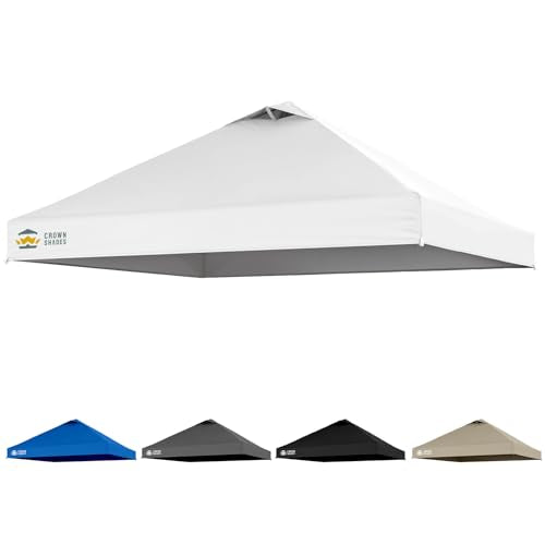 CROWN SHADES 10x10 Canopy Replacement Top - Only Compatible with Crown Shades RM100H Series, Silver Coated with Air Vent, ...
