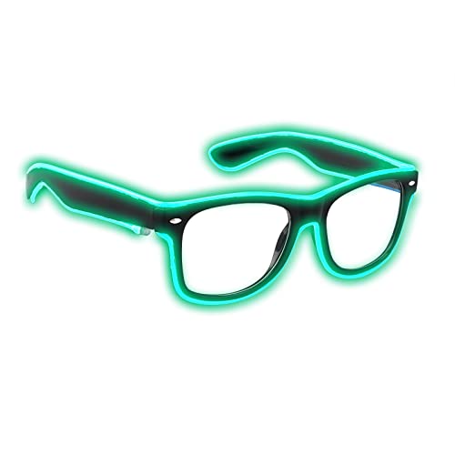 Aquat Light up EL Wire Neon Rave Glasses Glow LED Sunglasses Costumes For Party, EDM, Halloween, Wired with Battery Power