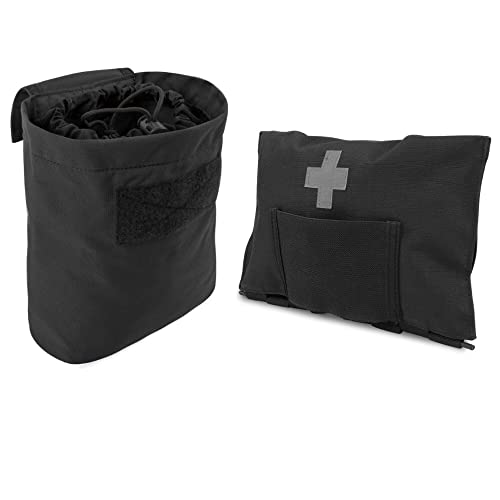 KRYDEX Molle Dump Pouch Roll-Up and KRYDEX Tactical Blow Out Kit Bag Medical Pouch Black