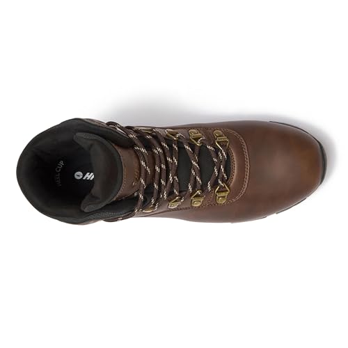 HI-TEC Aspen Mid Waterproof Men's Hiking Boots - Black or Brown, Medium or Wide Lightweight Outdoor Trekking Shoes