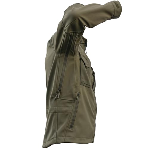 Kitanica Men's TACS Softshell Jacket - Rugged Waterproof Windproof Insulated Tactical Jacket with 12 Pockets & Adjustable Fit