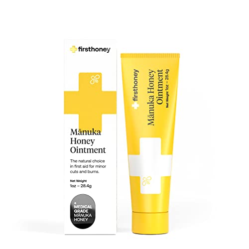 First Honey Wound Healing Ointment [ 1oz - 28.4g ] | 100% Active Leptospermum | Fast Relief & Skin Repair | Manuka Honey f...