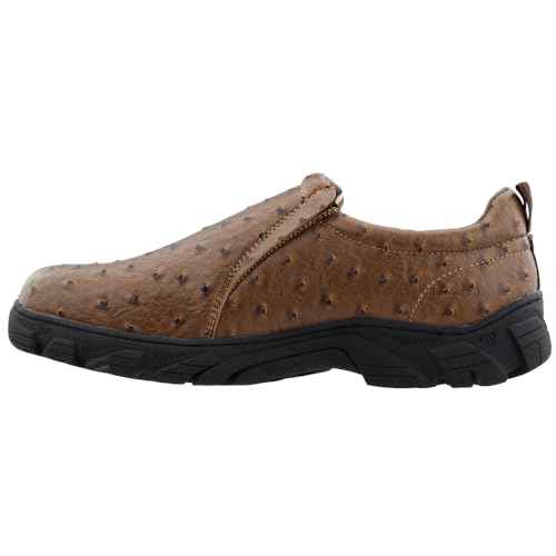 ROPER Mens Performance Faux Ostrich Slip On Casual Shoes - Brown