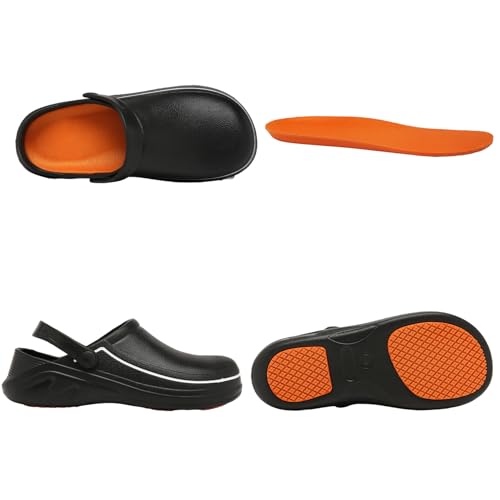 JSWEI Men's Unisex-Adult Kitchen Shoes - Nonslip Water Proof Work Shoes for Men, Women, Nurses, Gardeners, Indoor & Outdoor