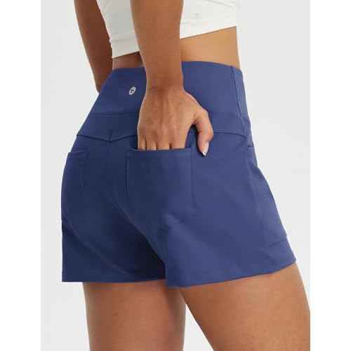 baleaf Womens 2.5" Yoga Shorts with Four Pockets Lounge Casual Shorts High Waist Elastic Athletic Running Sweat