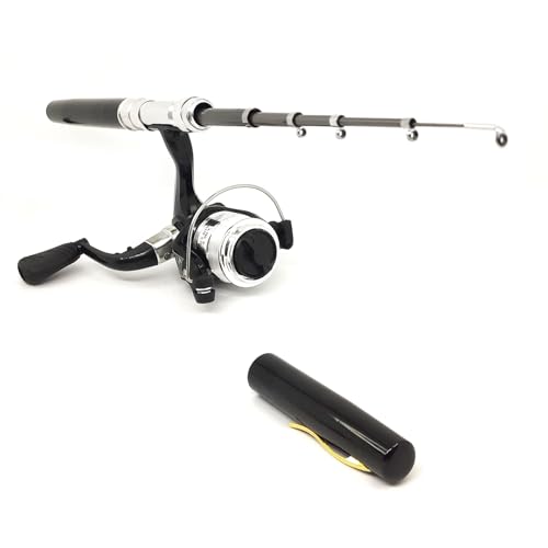 Portable Small Pen Fishing Rod and Spinning Reel Combo, 38inches Pocket Mini Fishing Kit Telescopic Fishing Pole for River...