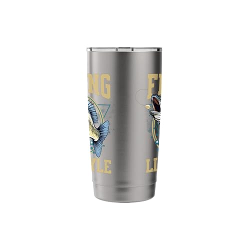 Bass Angler Fishing Lifestyle Freshwater Adventure Stainless Steel Insulated Tumbler