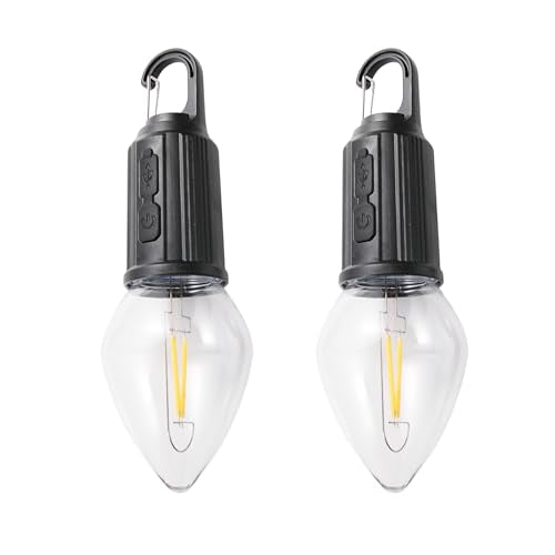 Vagocom 2Pack Rechargeable Camping Light for Tents,Portable LED Camping Lanterns Bulbs,3 Lighting Modes Hanging Camping La...