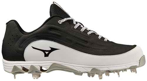 Mizuno 9-Spike® Ambition 3 Low Men's Metal Baseball Cleat | Black-White | US Mens 9.5