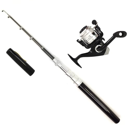 Portable Small Pen Fishing Rod and Spinning Reel Combo, 38inches Pocket Mini Fishing Kit Telescopic Fishing Pole for River...