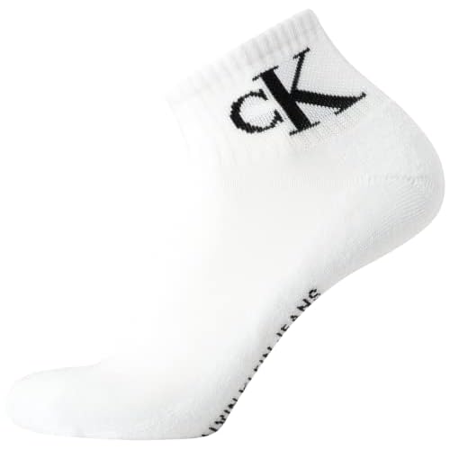 Calvin Klein Mens Quarter Socks - 12 Pack Breathable Soft Cushioned Quarter Cut Athletic Ankle Socks for Men, Size 7-12, White