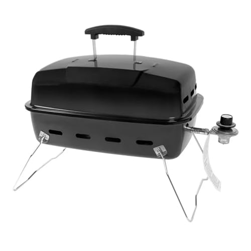TNLOJI 17.5 Inch Portable Tabletop Gas Grill - 1-Burner Black Propane Grill with Removable Lid & Adjustable Heat Control, ...