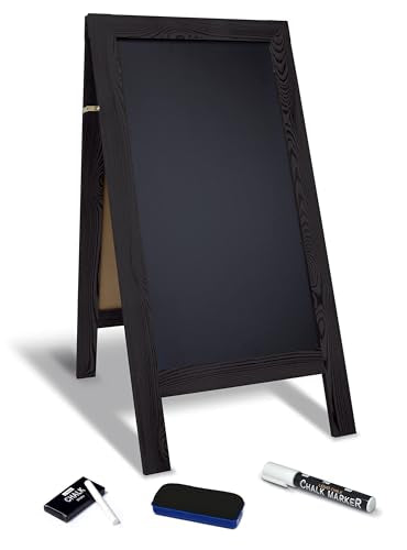 Better Office Products Magnetic A-Frame Chalkboard Sign, Extra Large 20" x 40", Standing Chalkboard Easel, with Chalk Mark...