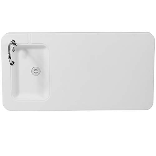 Flash Furniture Wesley 4' Portable Fish Cleaning Table with Sink, Outdoor Portable Folding Camping Sink Table with Faucet,...