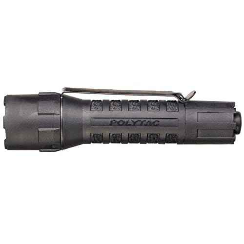 Streamlight 88850 PolyTac 600-Lumen 11500-Candela Tactical LED Flashlight with Non-Rechargeable Batteries, Clear Retail Packaging, Black
