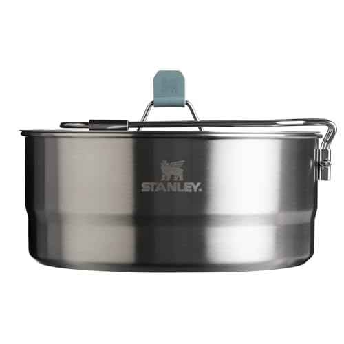 Stanley Wildfare Core Saucepan Cookset | 6-Pc Stainless Steel Cookware | 2qt Saucepan w/Lid, Cutting Board, Trivet & Spoons | Induction Cookware | Camping Essentials