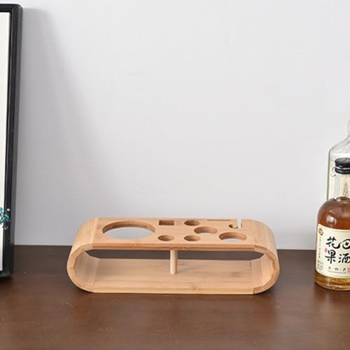 Fjlitx Bartender Kit Stand,Cocktail Shaker Set Wooden Stand Multipurpose Bartending Tool Holder Wood Bartending Tool Stora...