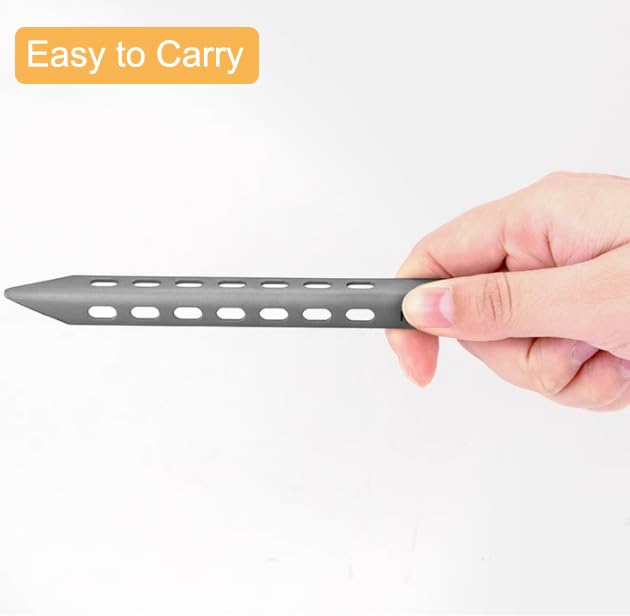 Ultralight Titanium Tent Stakes with Orange Cord, 6.3 Inch, 0.46 oz, Set of 6, Gray Best for Camping, Backpacking, Hiking,...