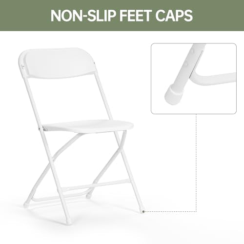 Winlice 10 PCS Plastic Folding Chair, Portable Commercial Chair, 450 LB Capacity Premium Plastic Folding Chairs, Folding C...