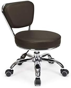 MAYAKOBA Dayton Garage Rolling Seat (Coffee) Pneumatic, Short Stool with Adjustable Height 13"-15", Perfect for Garage Task, Home Cleaning, Bathroom Short Seat, Technician Task