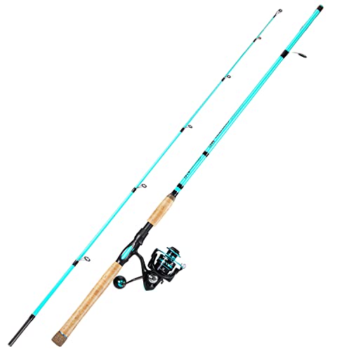 Sougayilang 7’ Fishing Rod and Reel Spinning Combo, 2 Piece Fishing Rod, Size 4000 Reel, Right/Left Handle Position, Suita...